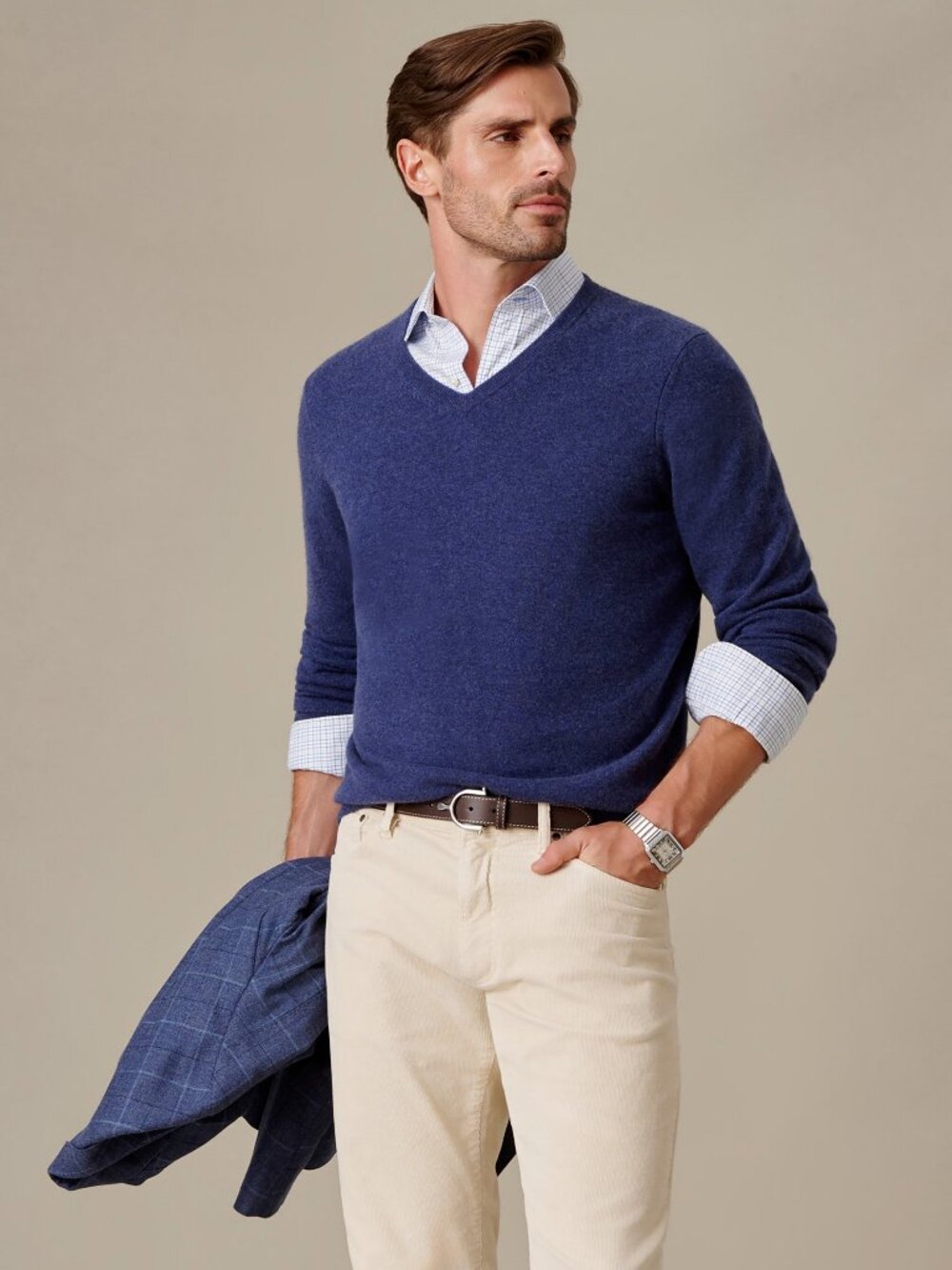 J McLaughlin Bryant Cashmere Sweater - Dark Denim NEW
